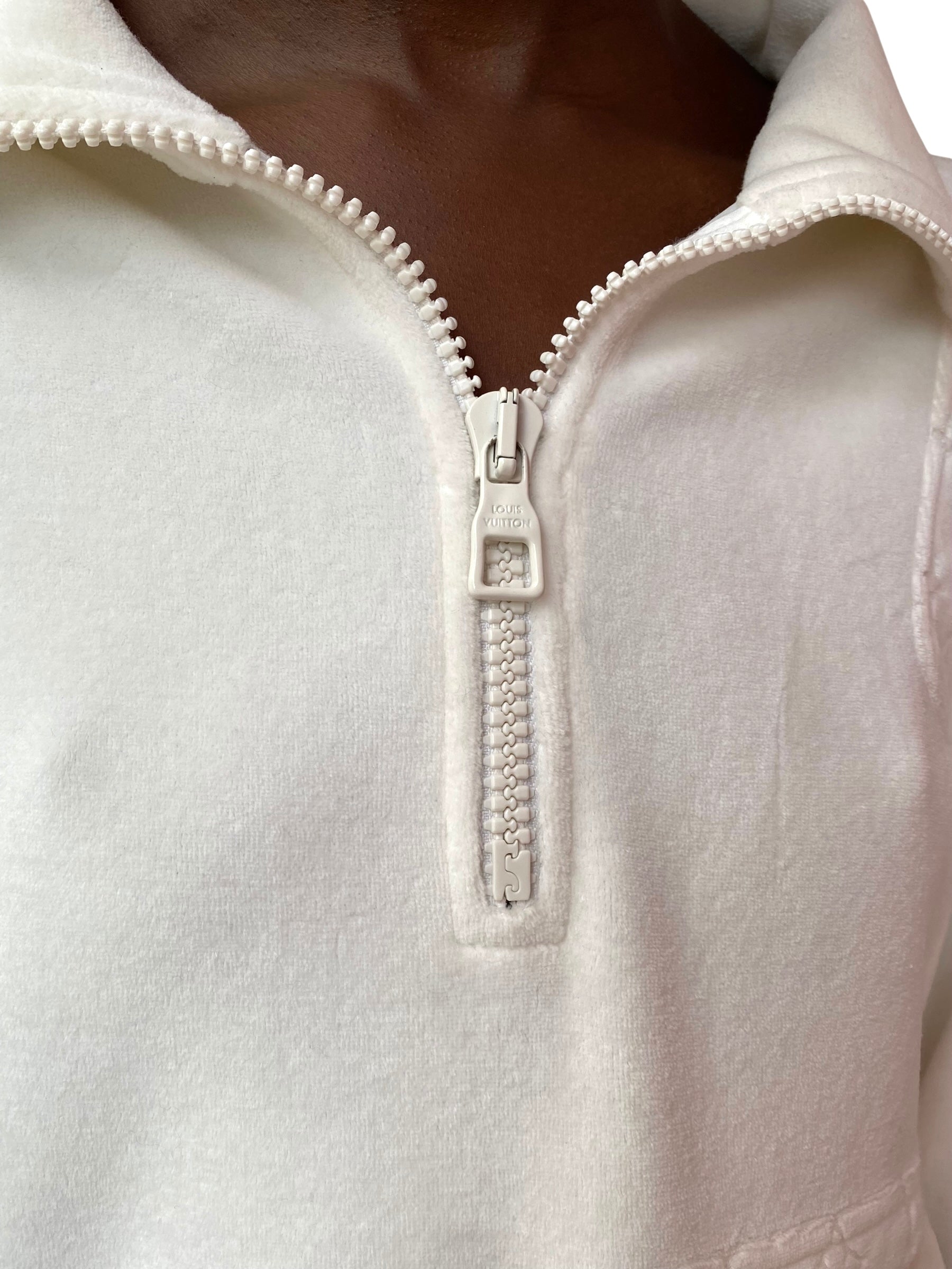Louis Vuitton Ivory Logo Pocket Quarter Zip Sweater - S