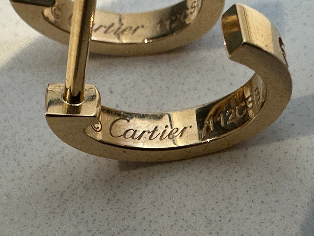Cartier 18k Yellow Gold Love Hoop Earrings Small Model