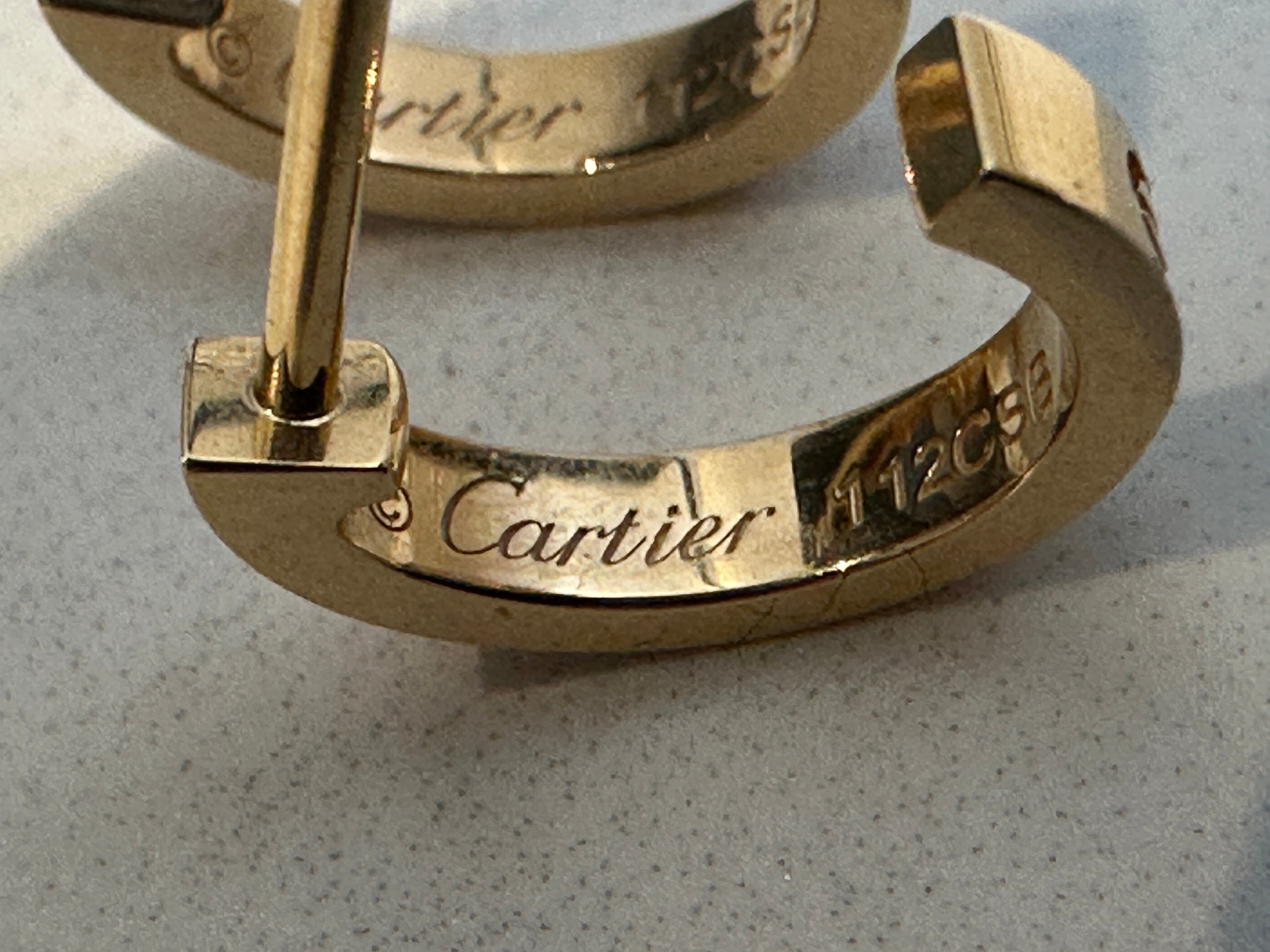 Cartier 18k Yellow Gold Love Hoop Earrings Small Model