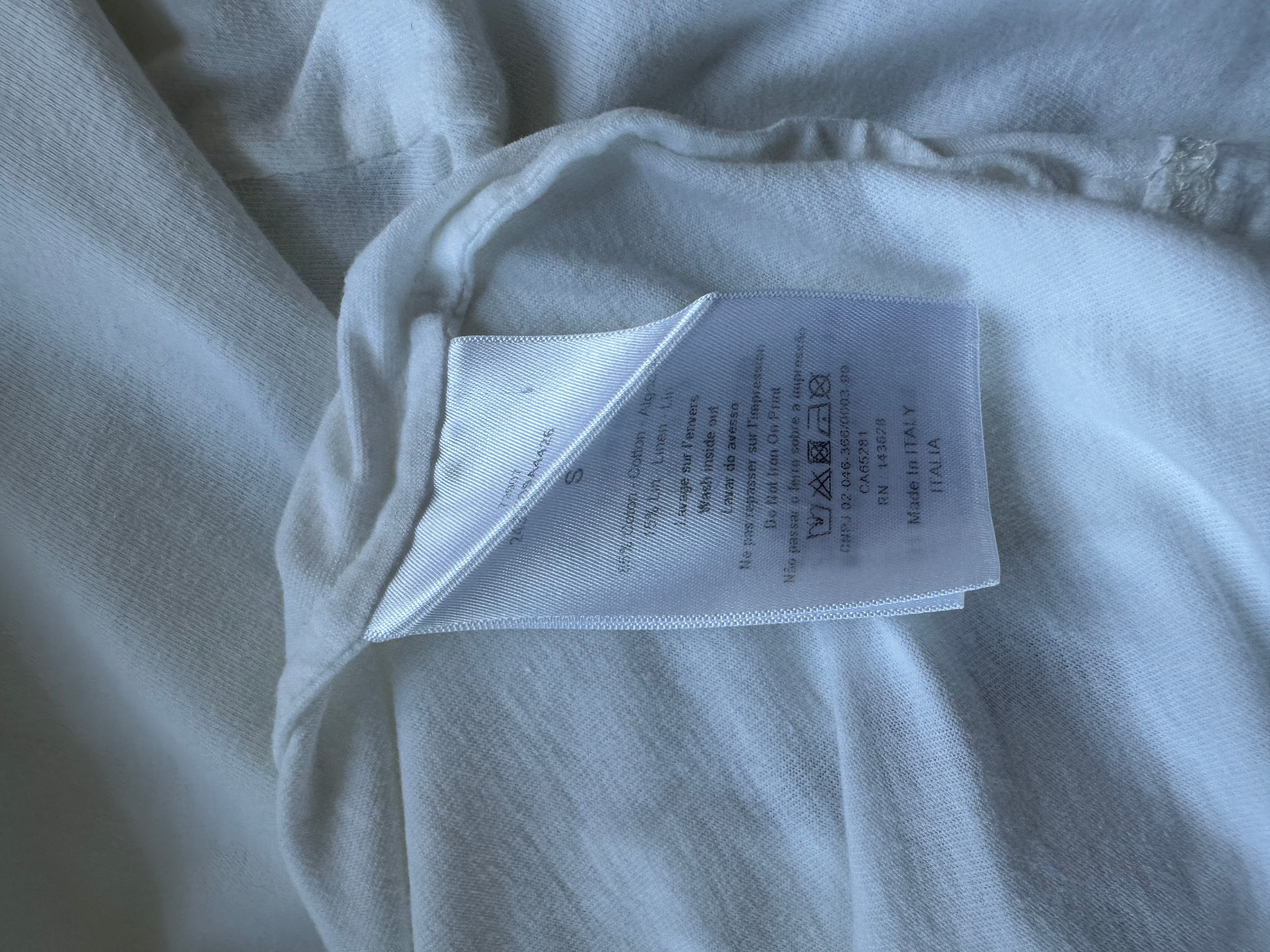 Christian Dior "St Anne Des Usines" White T-Shirt with Stripe and Logo Detail FR 36 (UK 8)