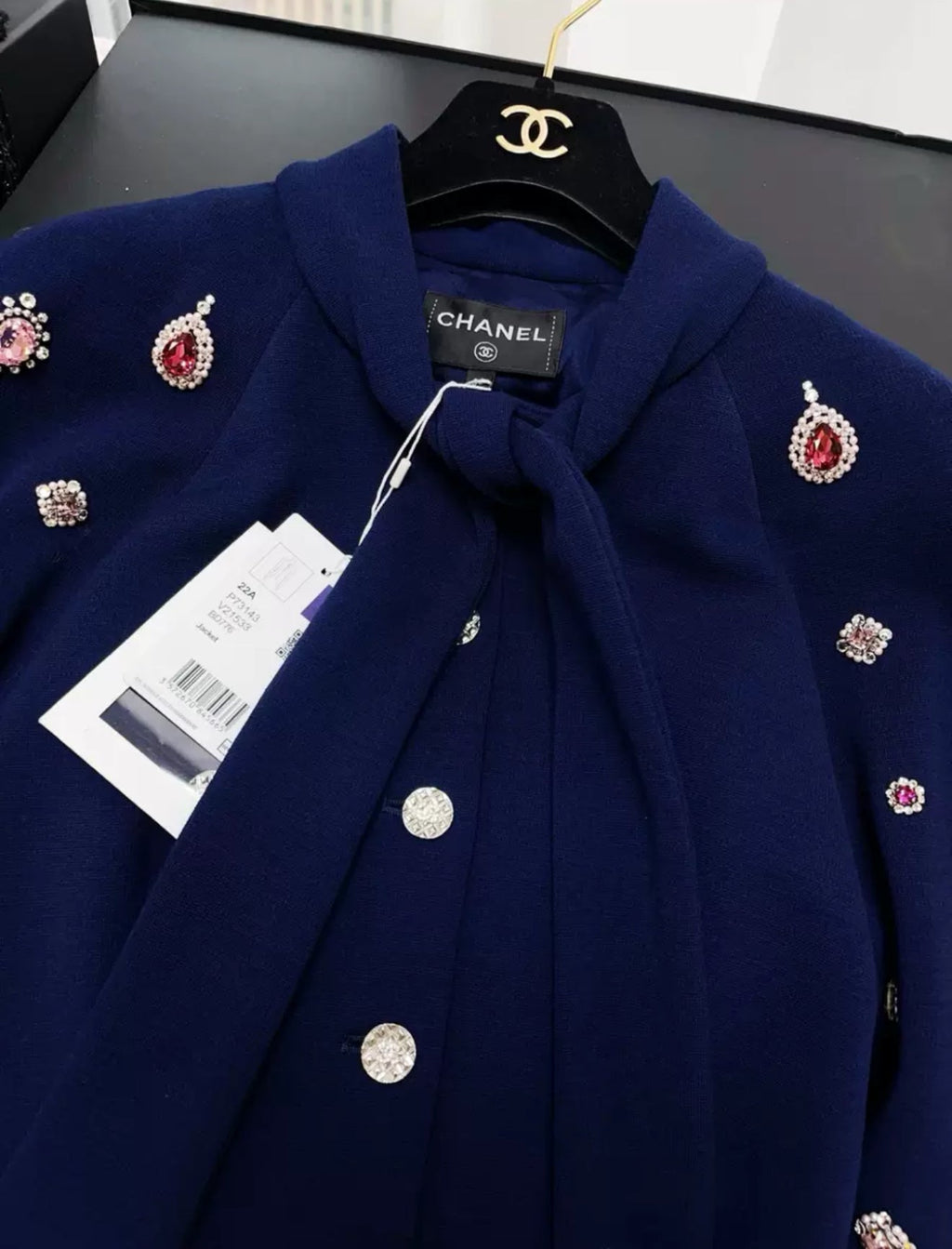 Chanel 22A Navy Blue Jacket