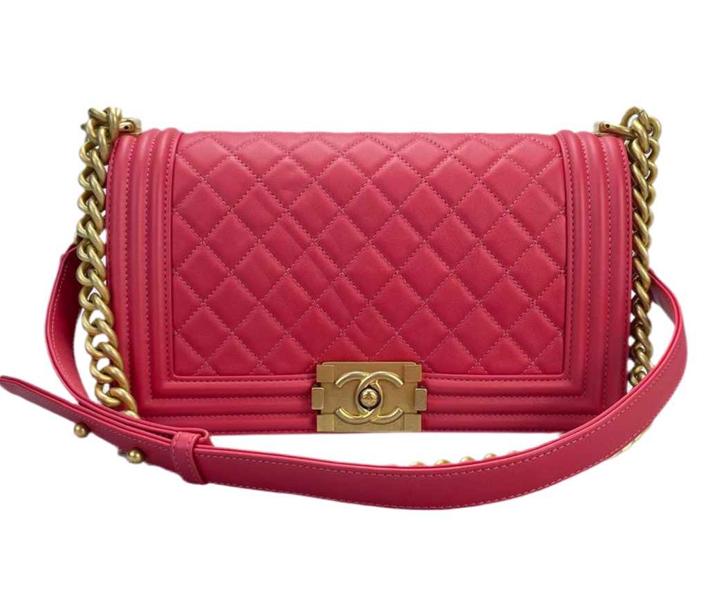 Chanel Medium Le boy Bag in Hot Pink with Gold Hardware