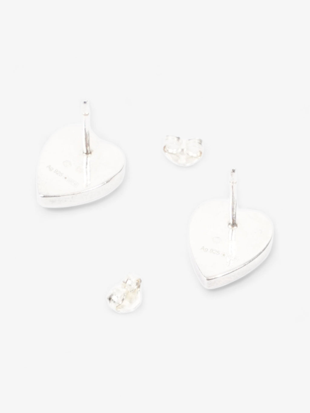 Gucci Heart Stud Earrings Silver Silver Sterling