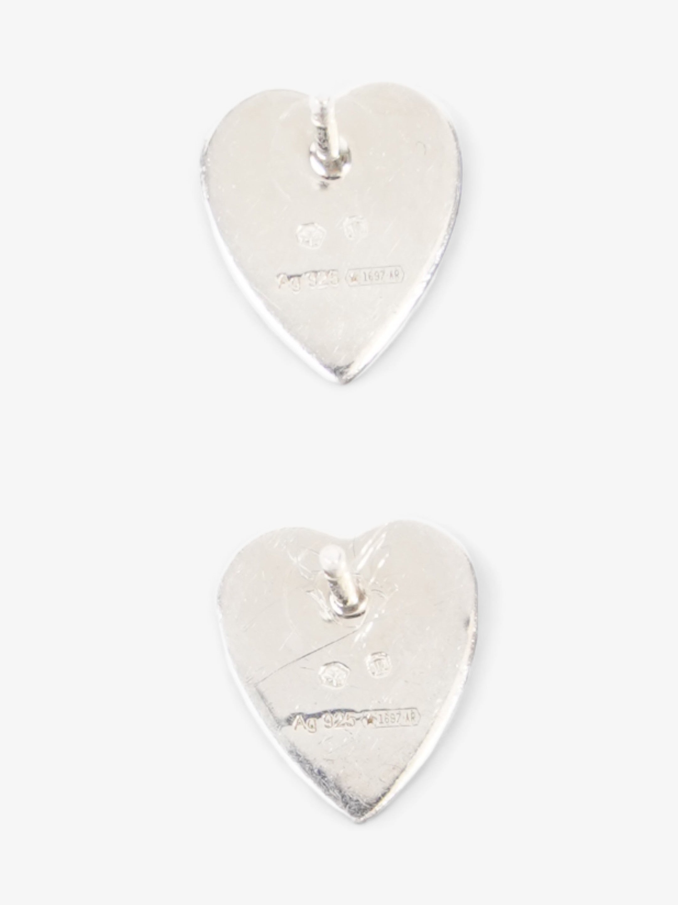 Gucci Heart Stud Earrings Silver Silver Sterling