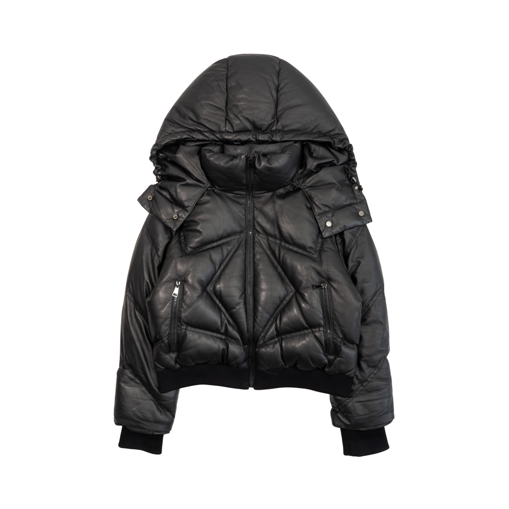 Camellia Quilted Leather Bomber Jacket - Women's S
