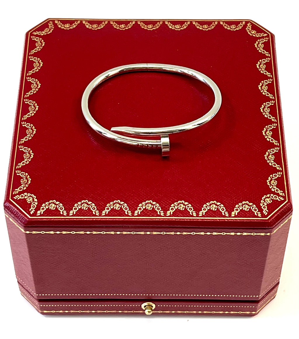 CARTIER JUSTE UN CLOU 18K WHITE GOLD BRACELET