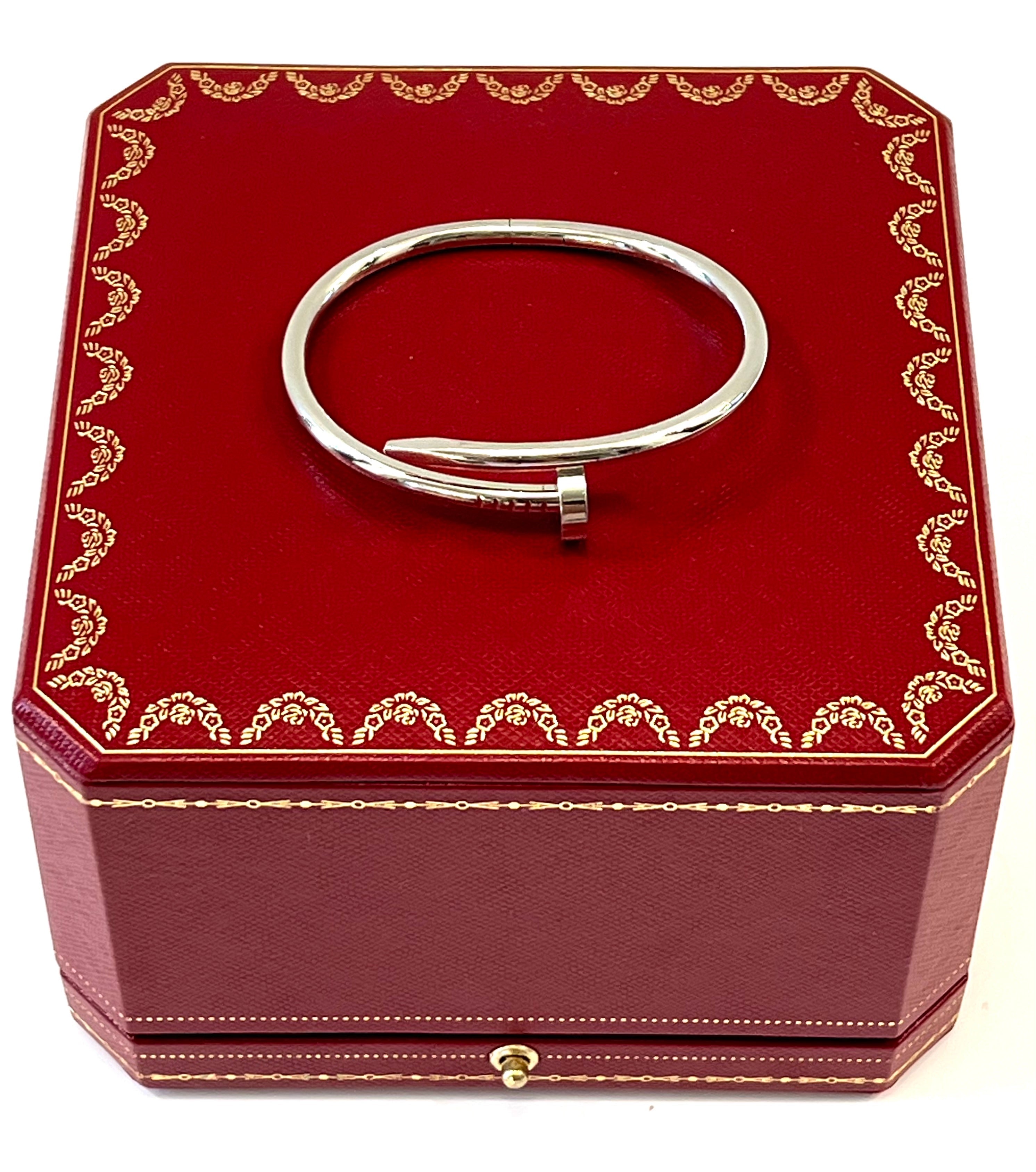 CARTIER JUSTE UN CLOU 18K WHITE GOLD BRACELET