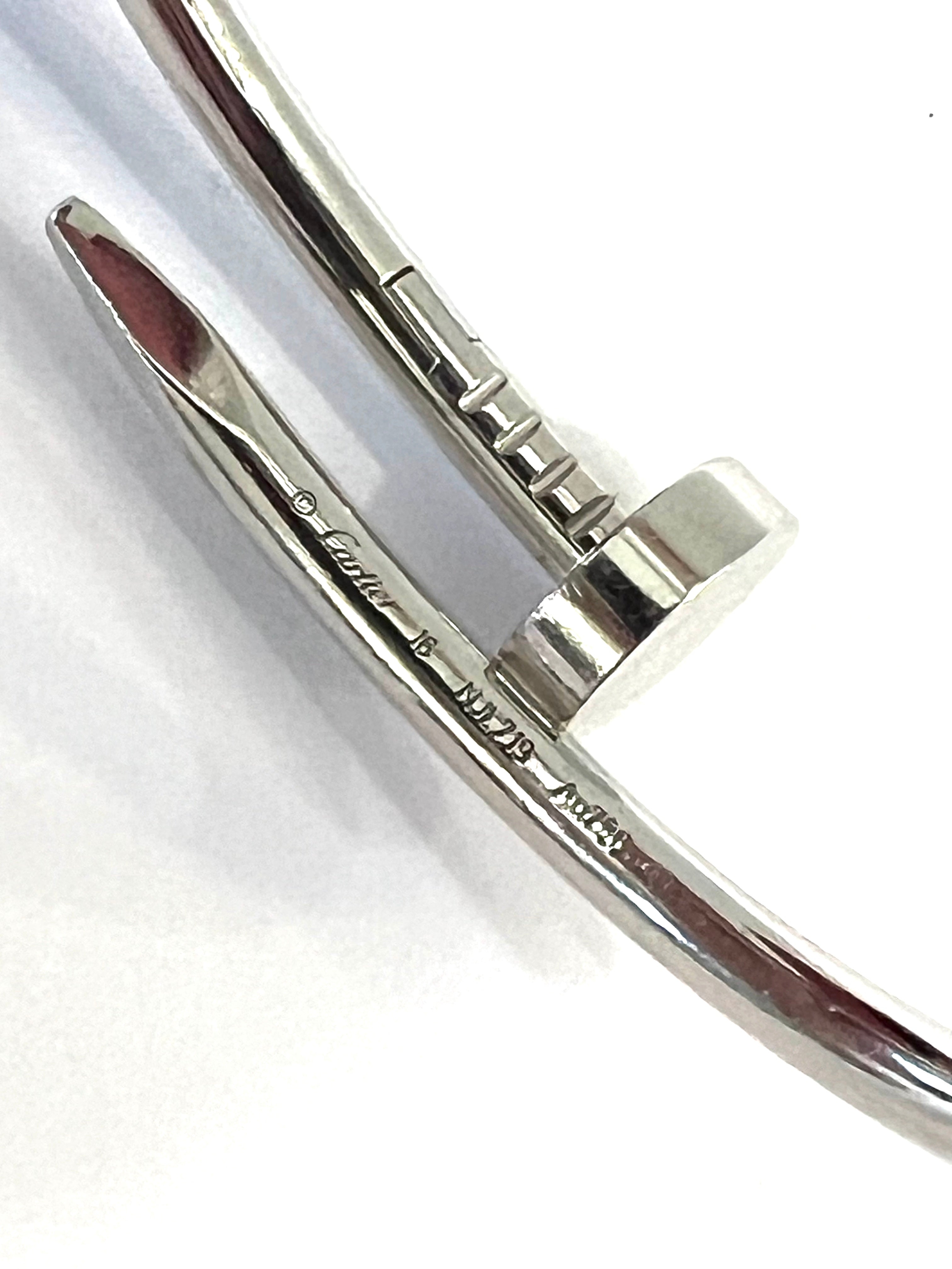 CARTIER JUSTE UN CLOU 18K WHITE GOLD BRACELET