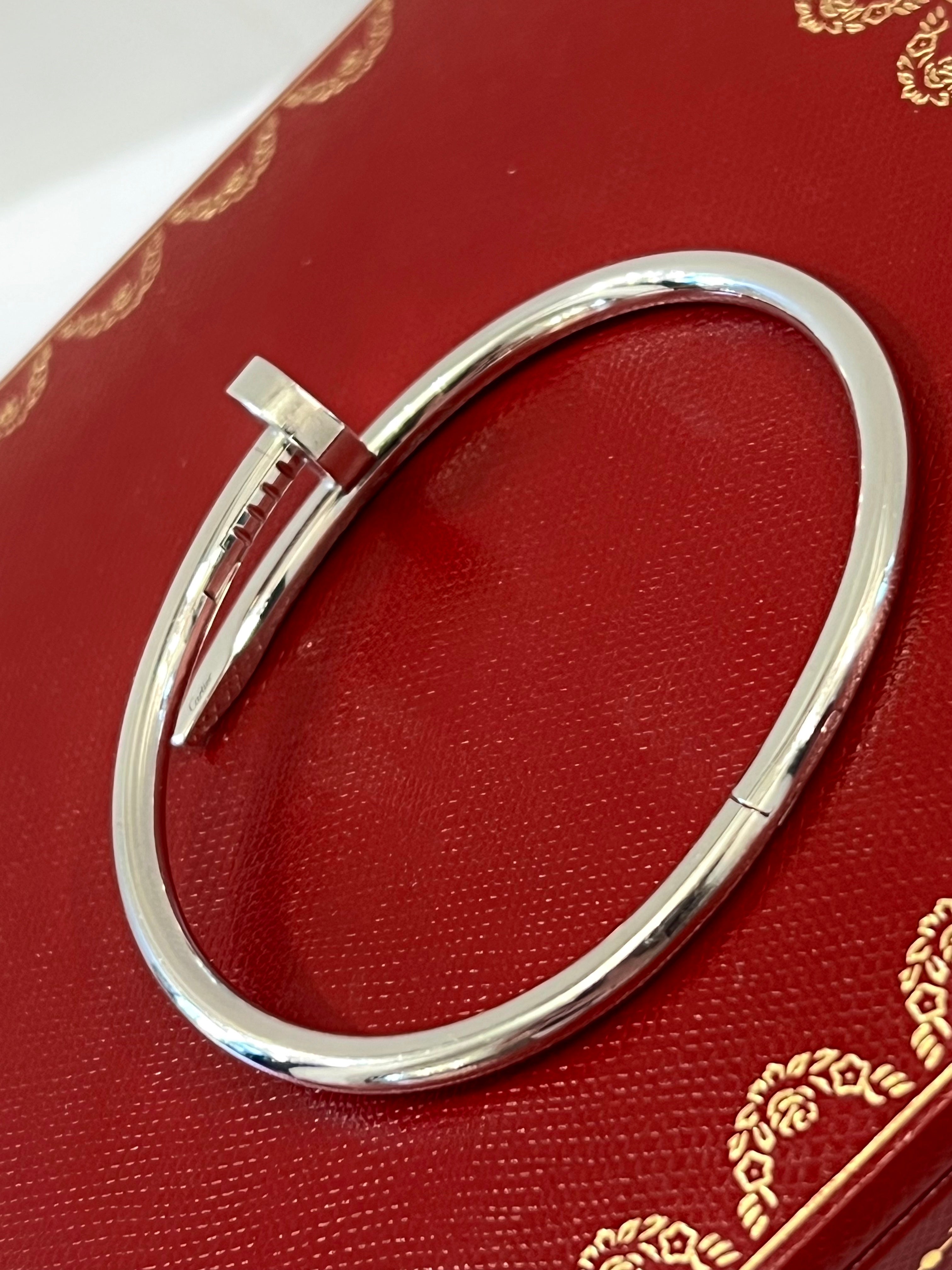 CARTIER JUSTE UN CLOU 18K WHITE GOLD BRACELET