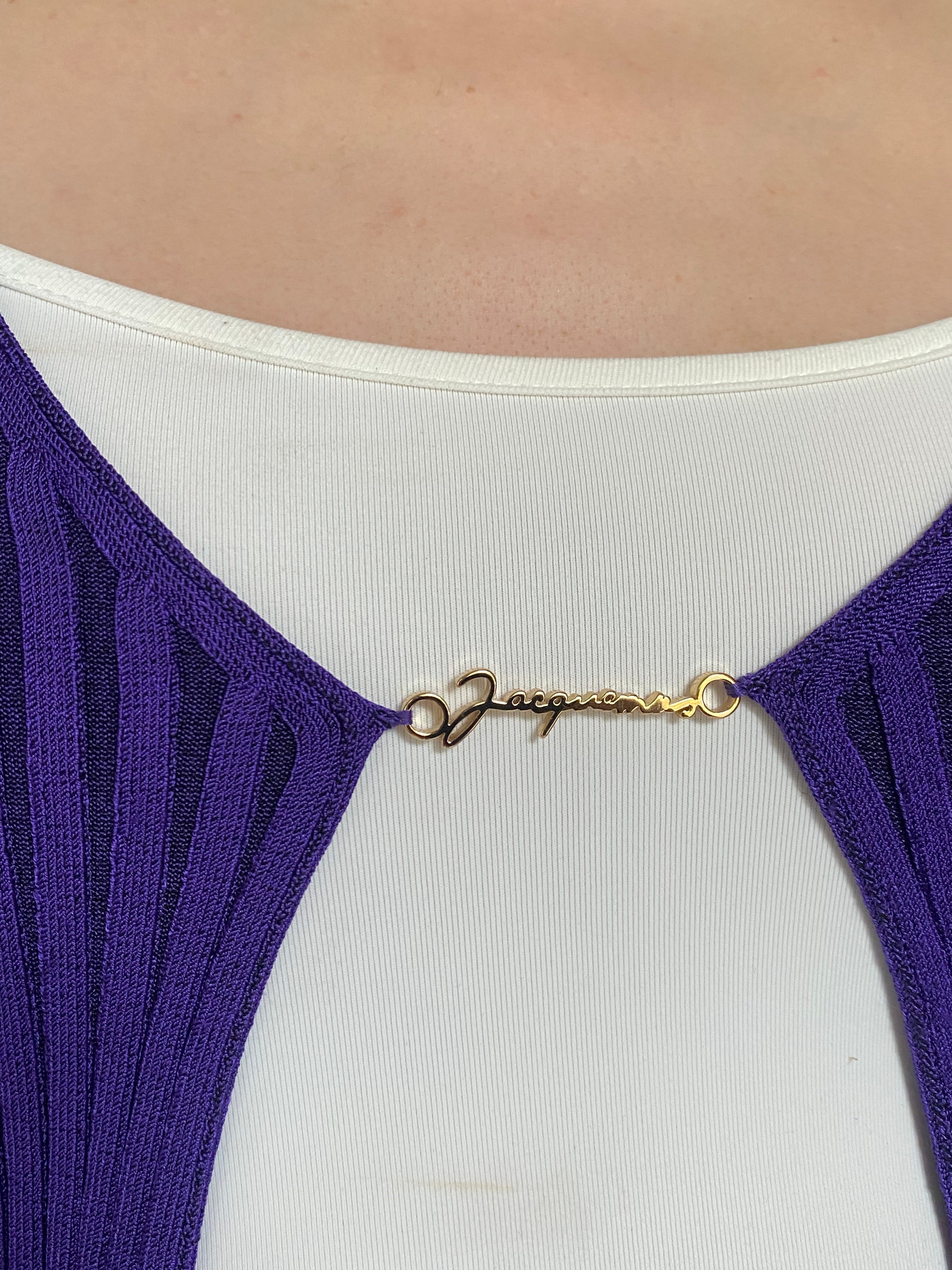 Jacquemus Purple Knit Logo igan - FR 36 / US 4.