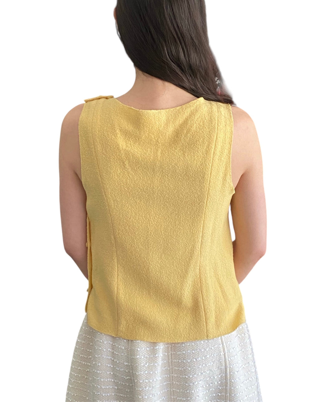 Chanel Wool Pearl Button Tank - 44