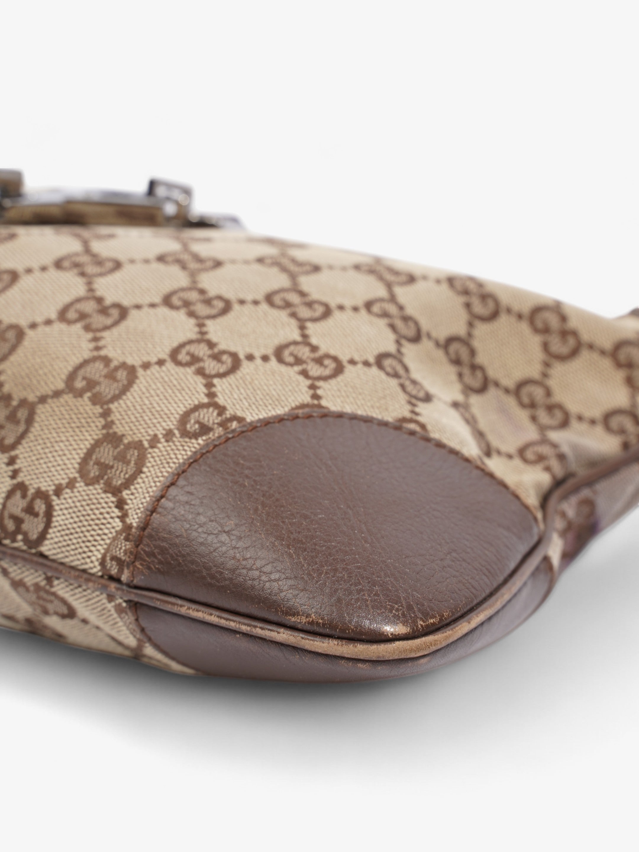Gucci Vintage Jackie GG Supreme / Brown Canvas Small