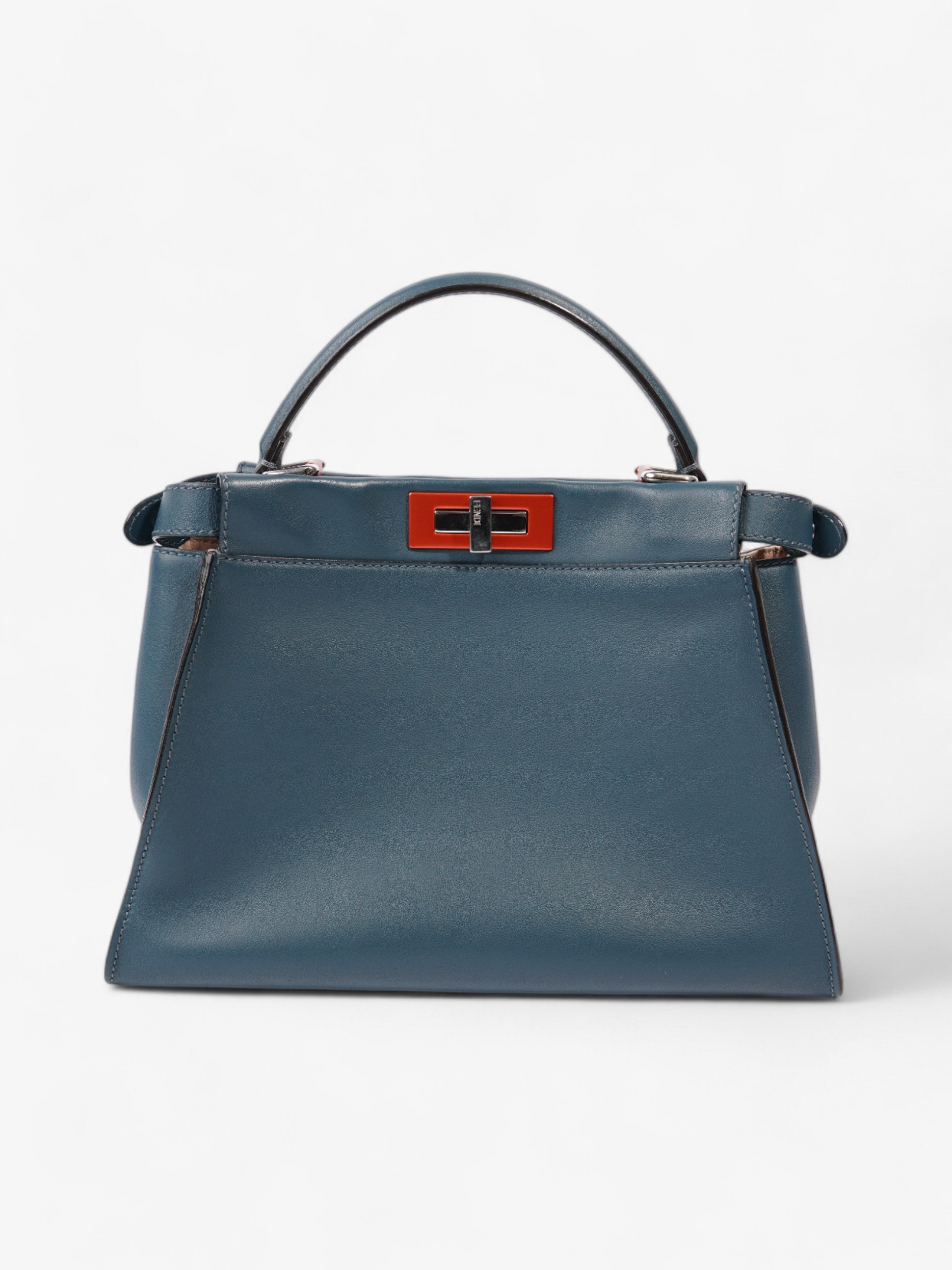 Fendi Peekaboo Handbag Blue / Orange Leather