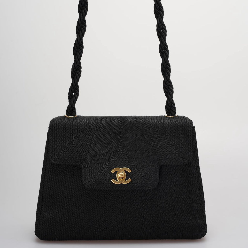 Chanel Vintage Silk Rope Mini Kelly Flap Bag 24K Gold Hardware 1997 Woven