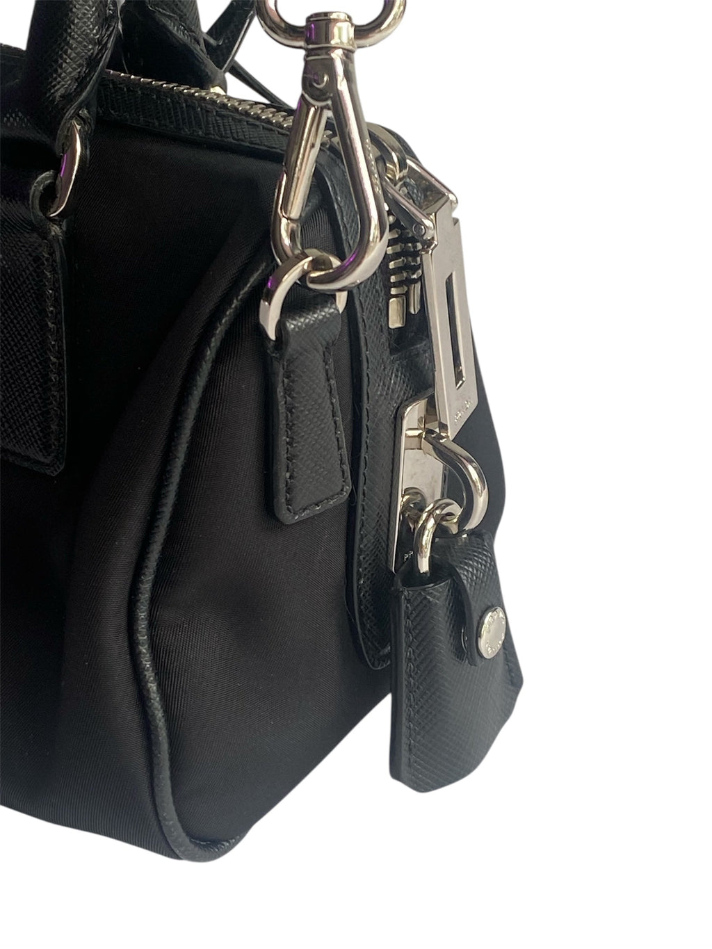 Prada Black Re-Nylon Top Handle Crossbody Bag