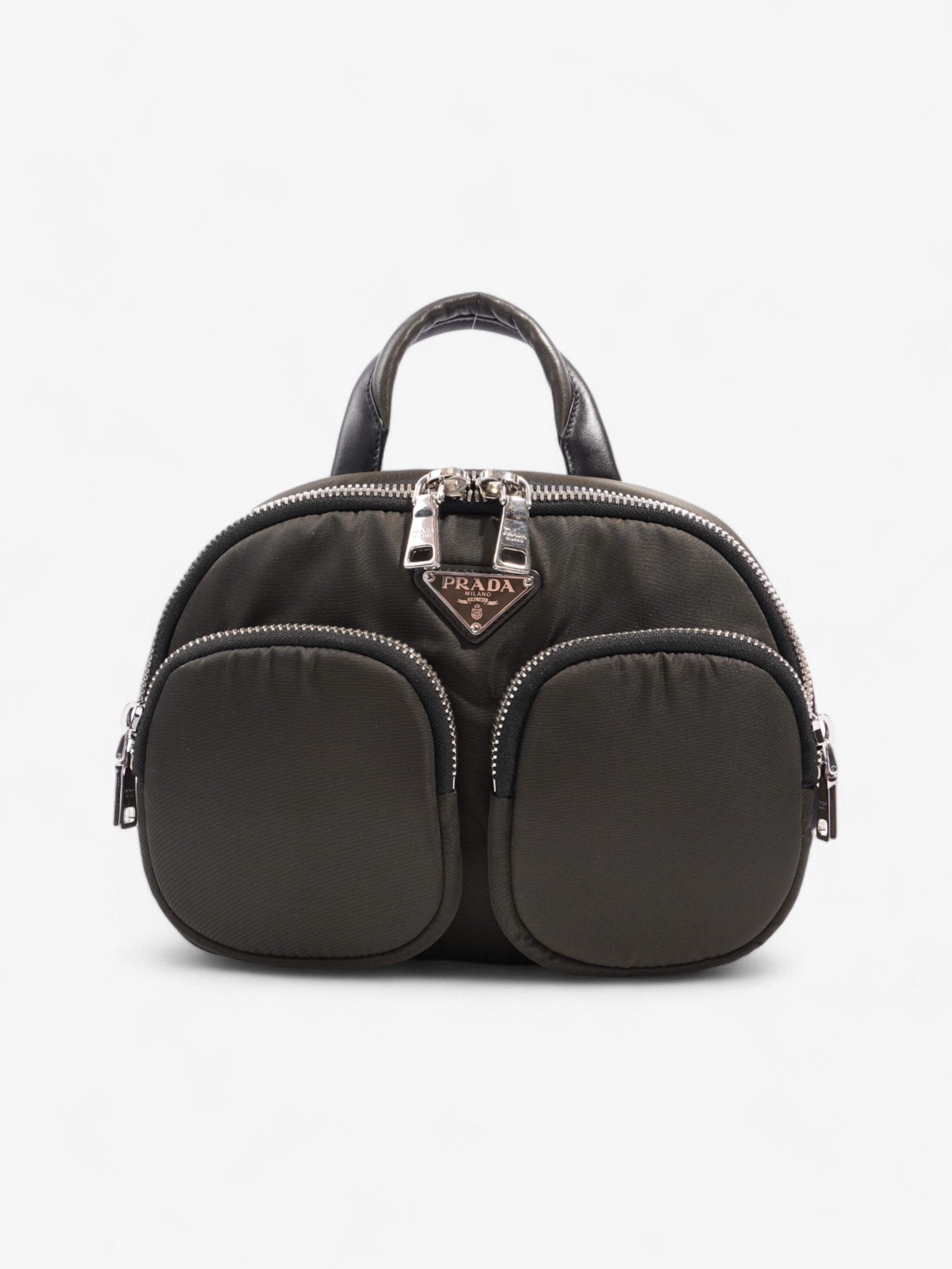Prada Triangle Backpack Khaki Re Nylon