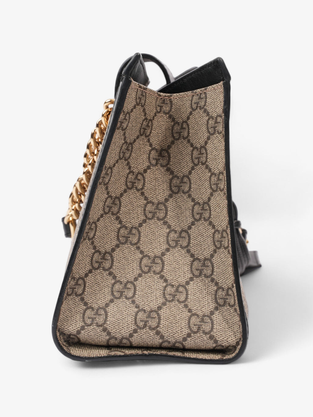 Gucci Padlock Beige And Ebony GG Supreme / Black Coated Canvas Small