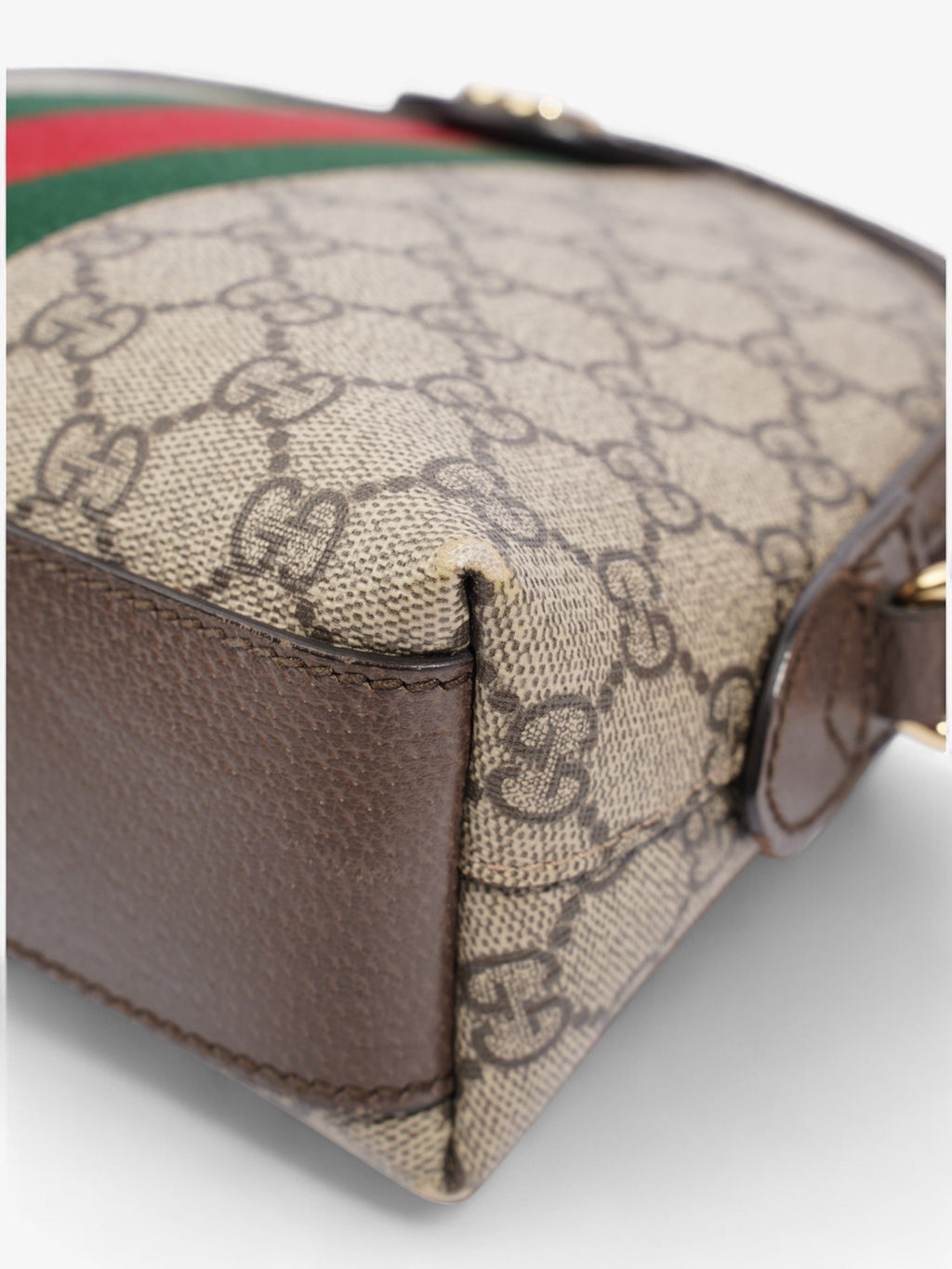 Gucci Ophidia Shoulder Bag Supreme / Green / Red Coated Canvas Small