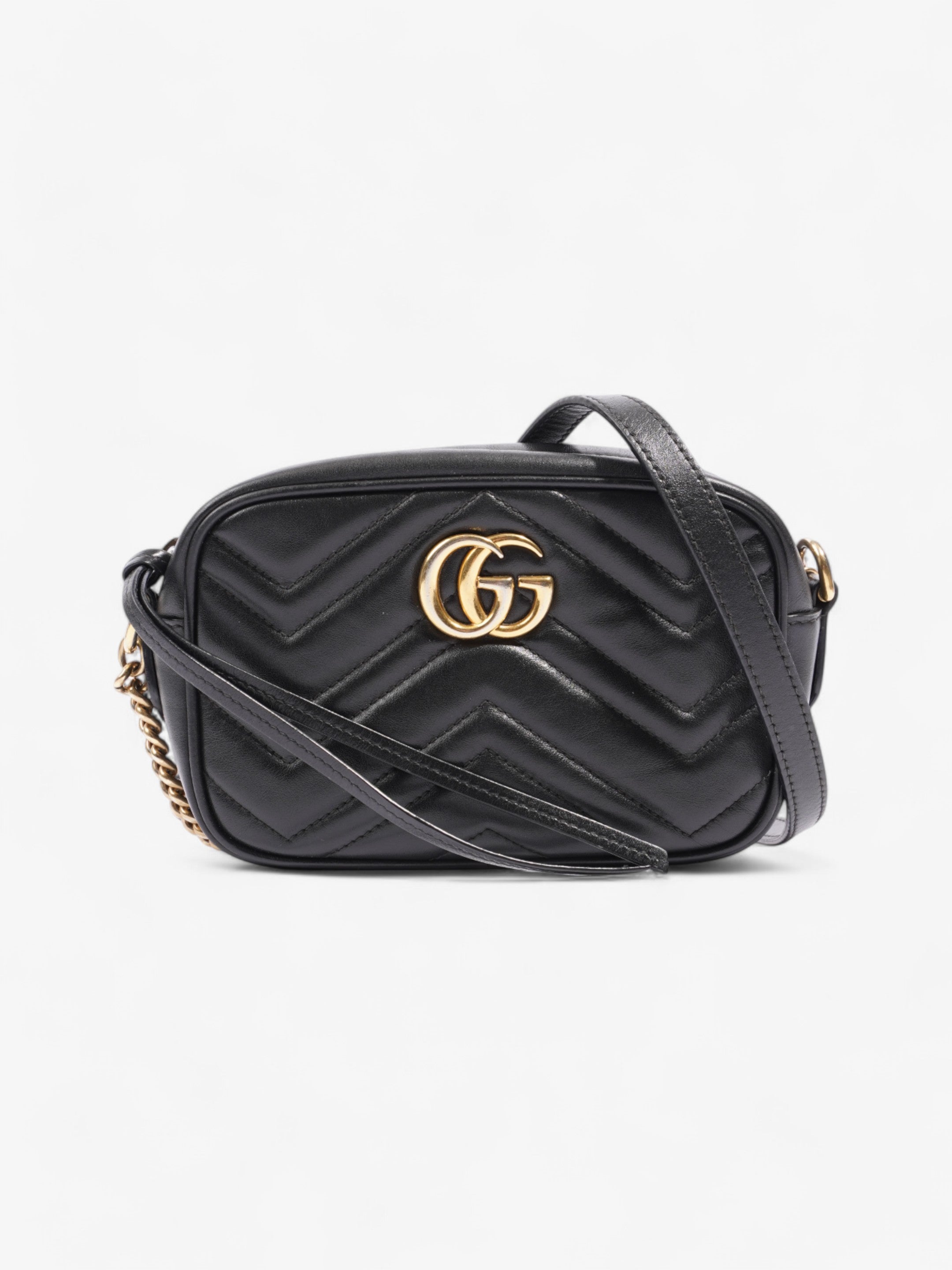 Gucci Marmont  Black Matelasse Leather Mini