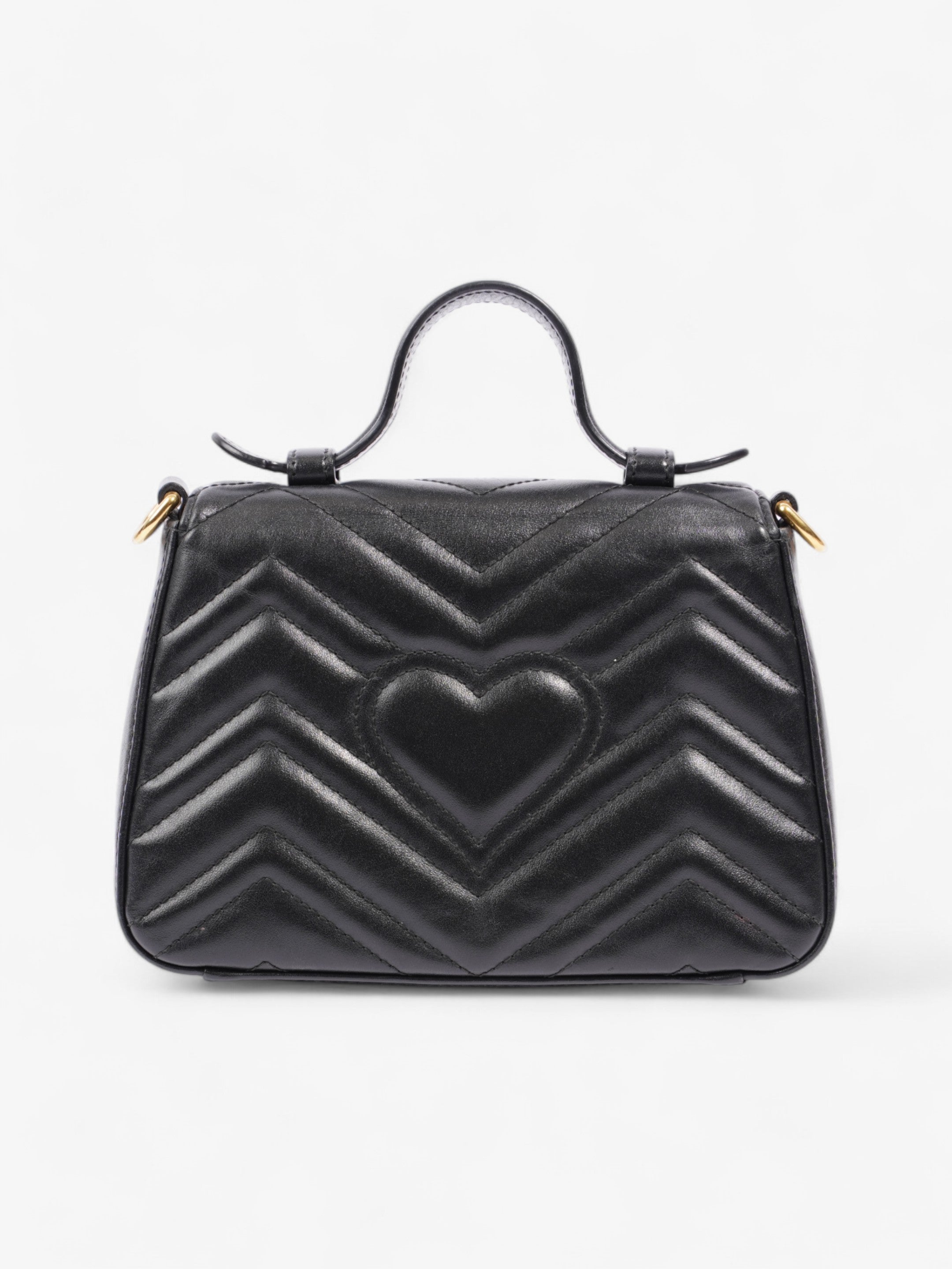 Gucci GG Marmont Mini Top Handle Bag in Quilted Black Leather Black GG Supreme Matelasse Leather Mini