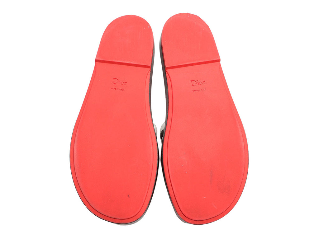 Dior Red, Black, and White Marina Sandals