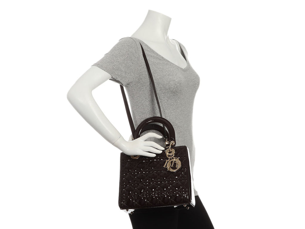 Dior Small Brown Patent Lady Dior