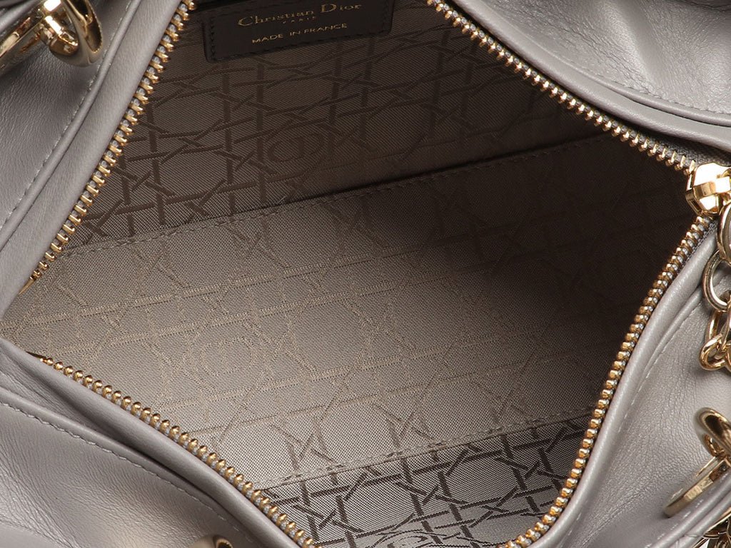 Dior Medium Iron Gray Lambskin Lady Dior