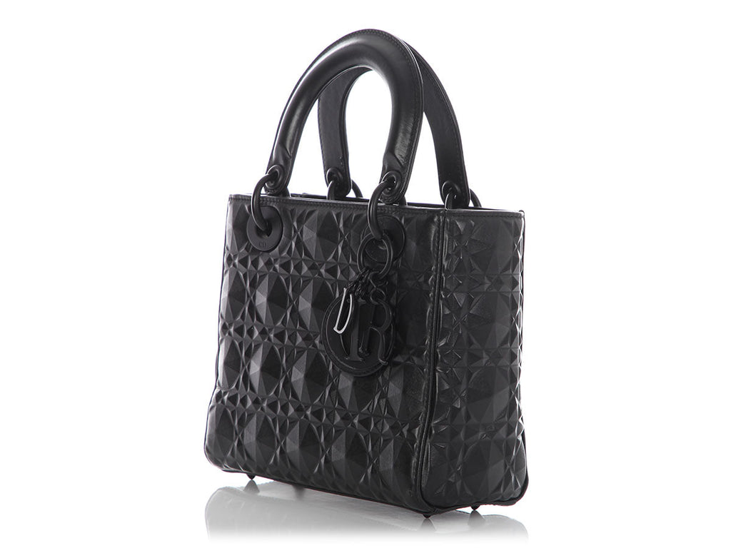 Dior Small Matte Black My ABCDior Diamond Motif Lady Dior