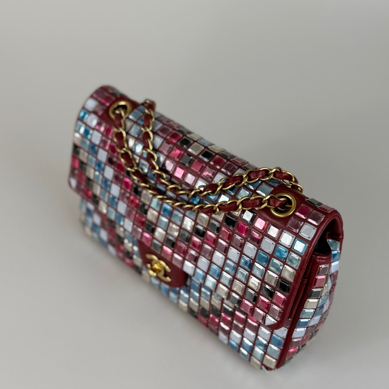 Chanel Runway Mosaic Medium Flap Bag in Red and Multicolor