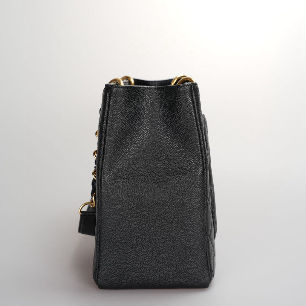 Chanel Black Grand Shopping Tote GST Bag in Caviar Leather with Gold Hardware
