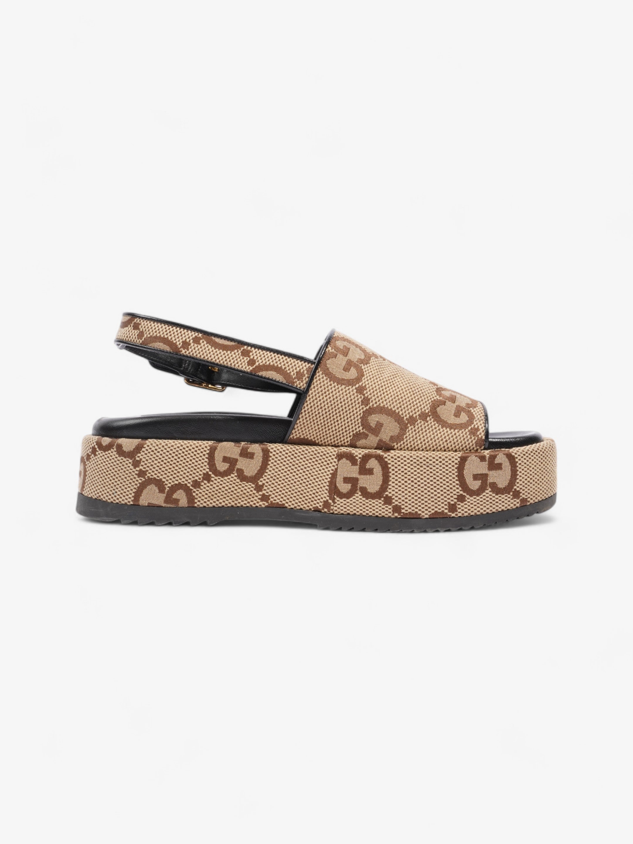 Gucci GG Angelina Platform Sandal GG Supreme / Black Canvas EU 39.5 UK 6.5