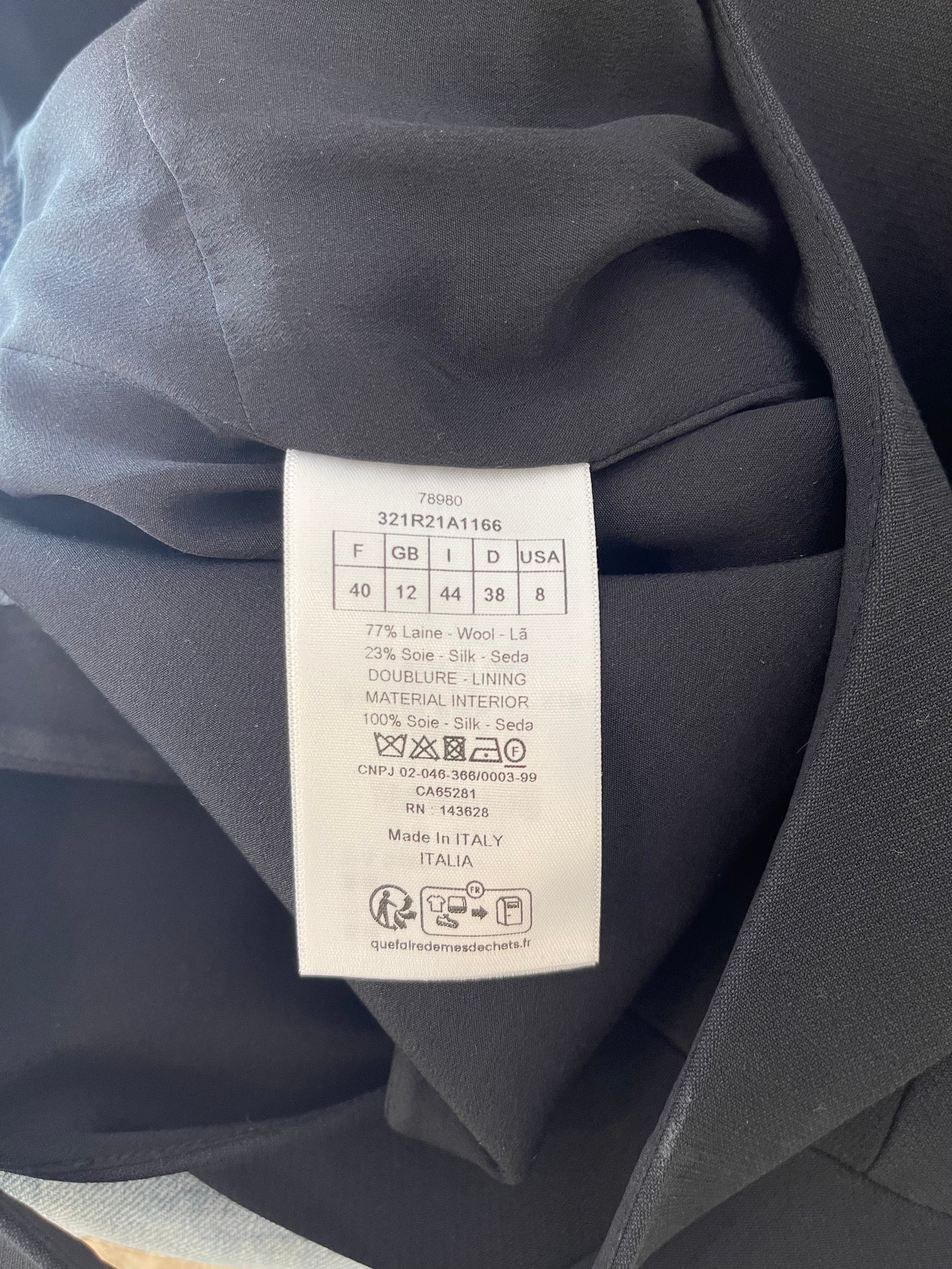 Dior Black Sleeveless Wool and Silk Mini Dress Size FR 40 (UK 12) RRP £2,000