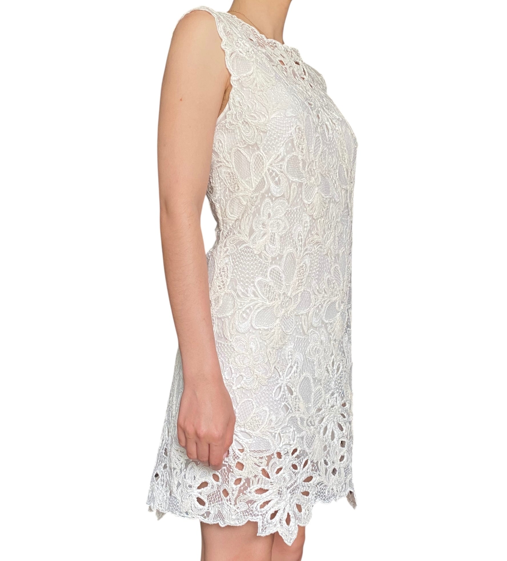 Ermanno Scervino White Lace Shift Dress - 44 / US 8