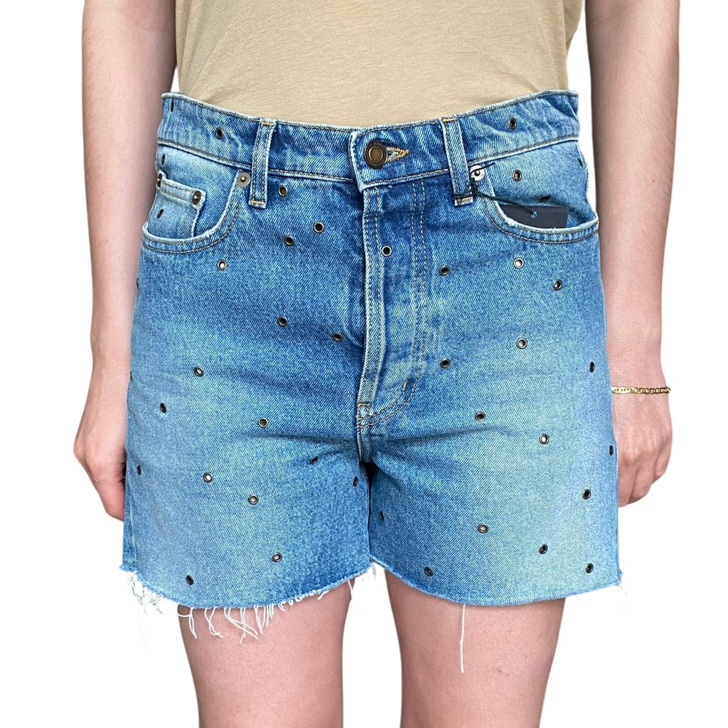 Saint Laurent Grommet Denim Shorts - 30