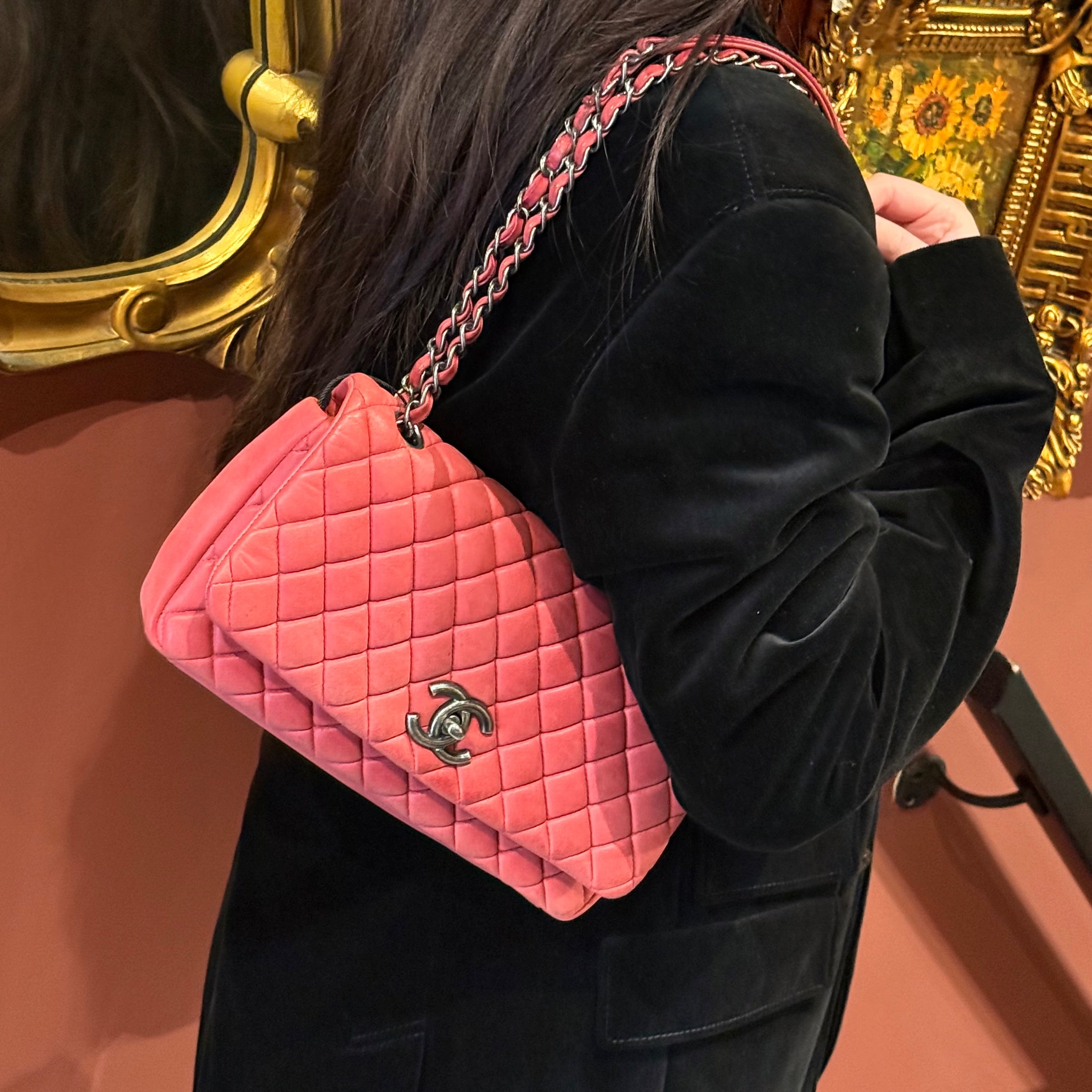 Chanel Iridescent Calfskin New Bubble Quilt Flap Bag