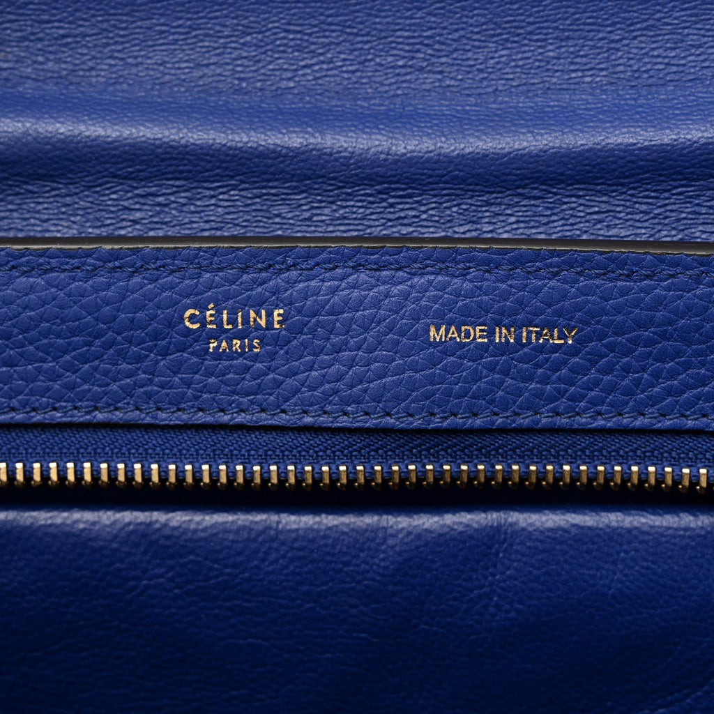 CÉLINE DRUMMED CALFSKIN SUEDE TRAPEZE MEDIUM SHOULDER BAG