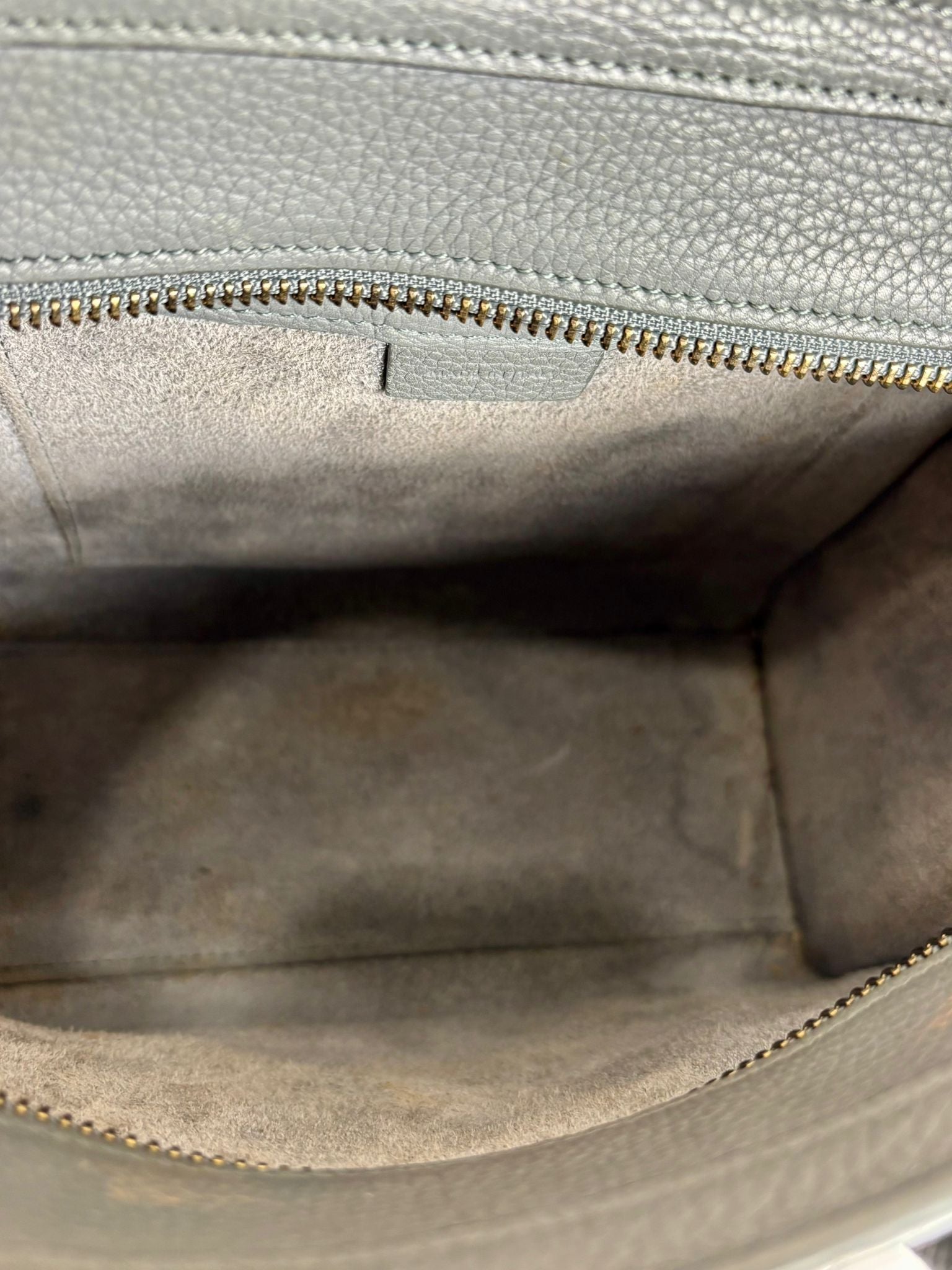 CÉLINE DRUMMED CALFSKIN LEATHER NANO LUGGAGE SHOPPER BAG
