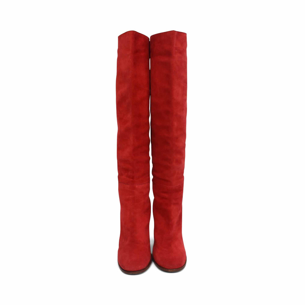 Celine Red Suede Boots - Women's 37