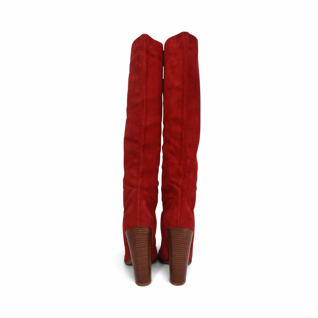 Celine Red Suede Boots - Women's 37