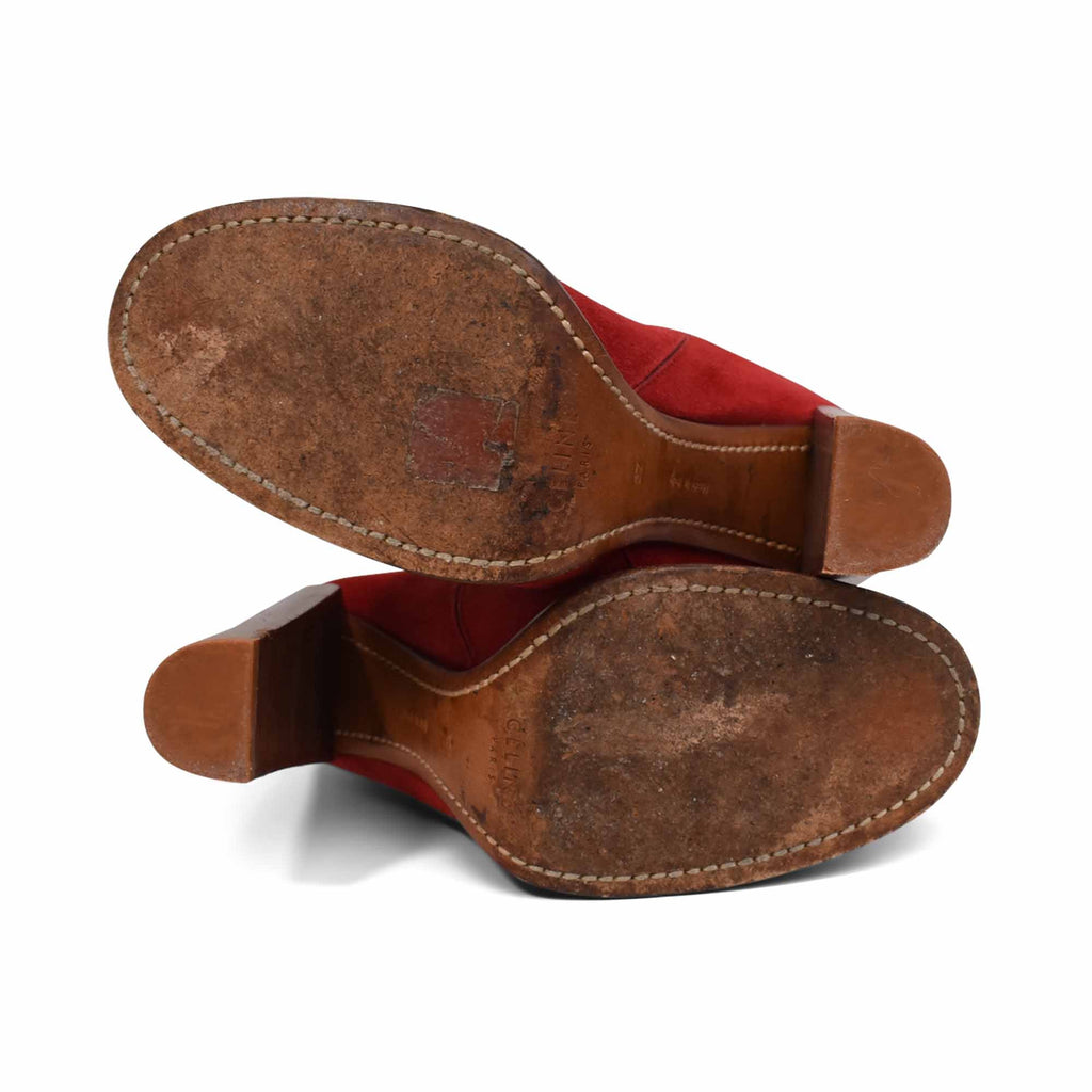 Celine Red Suede Boots - Women's 37