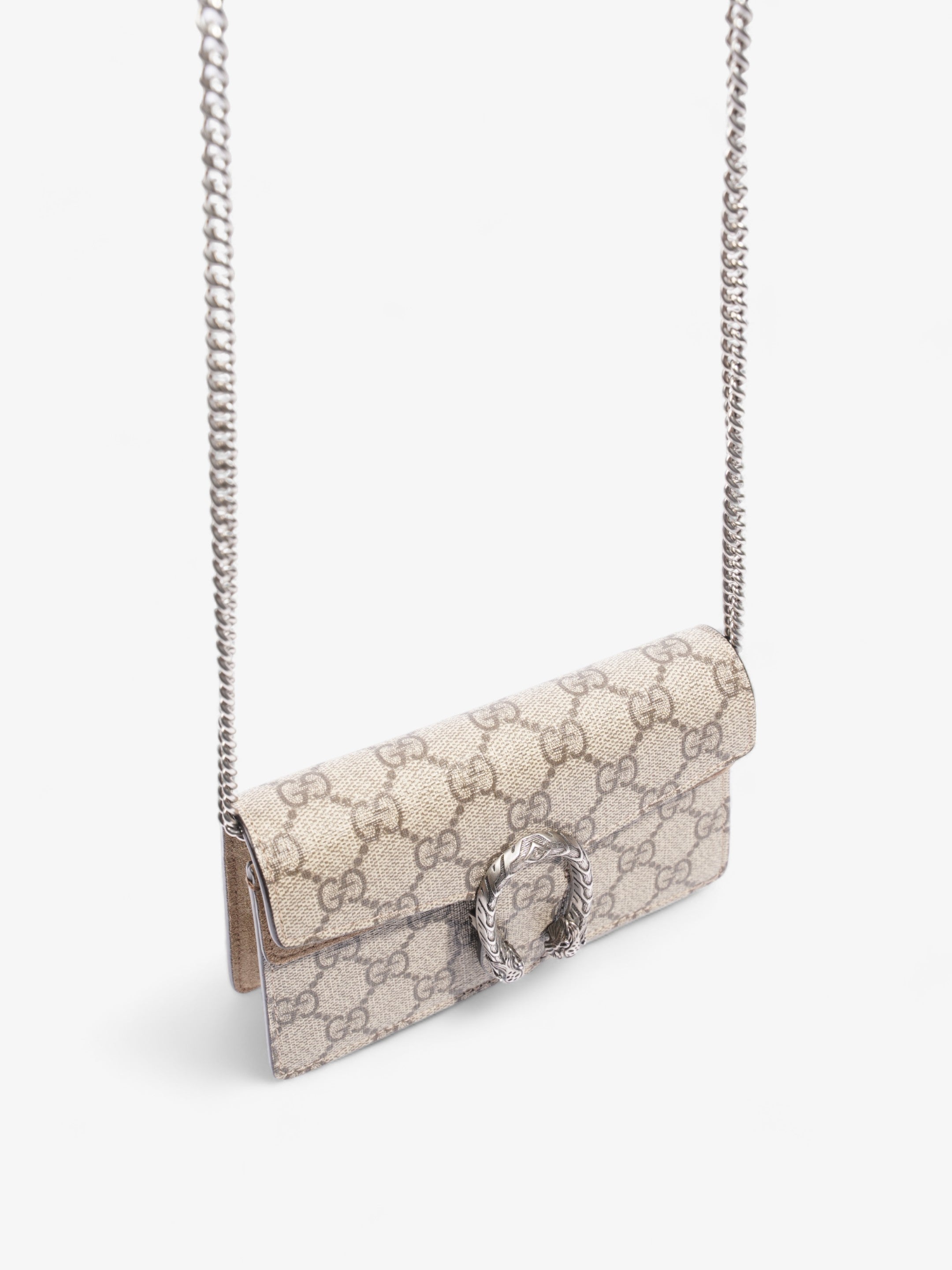 Gucci Super Mini Dionysus Beige And Ebony GG Supreme Coated Canvas