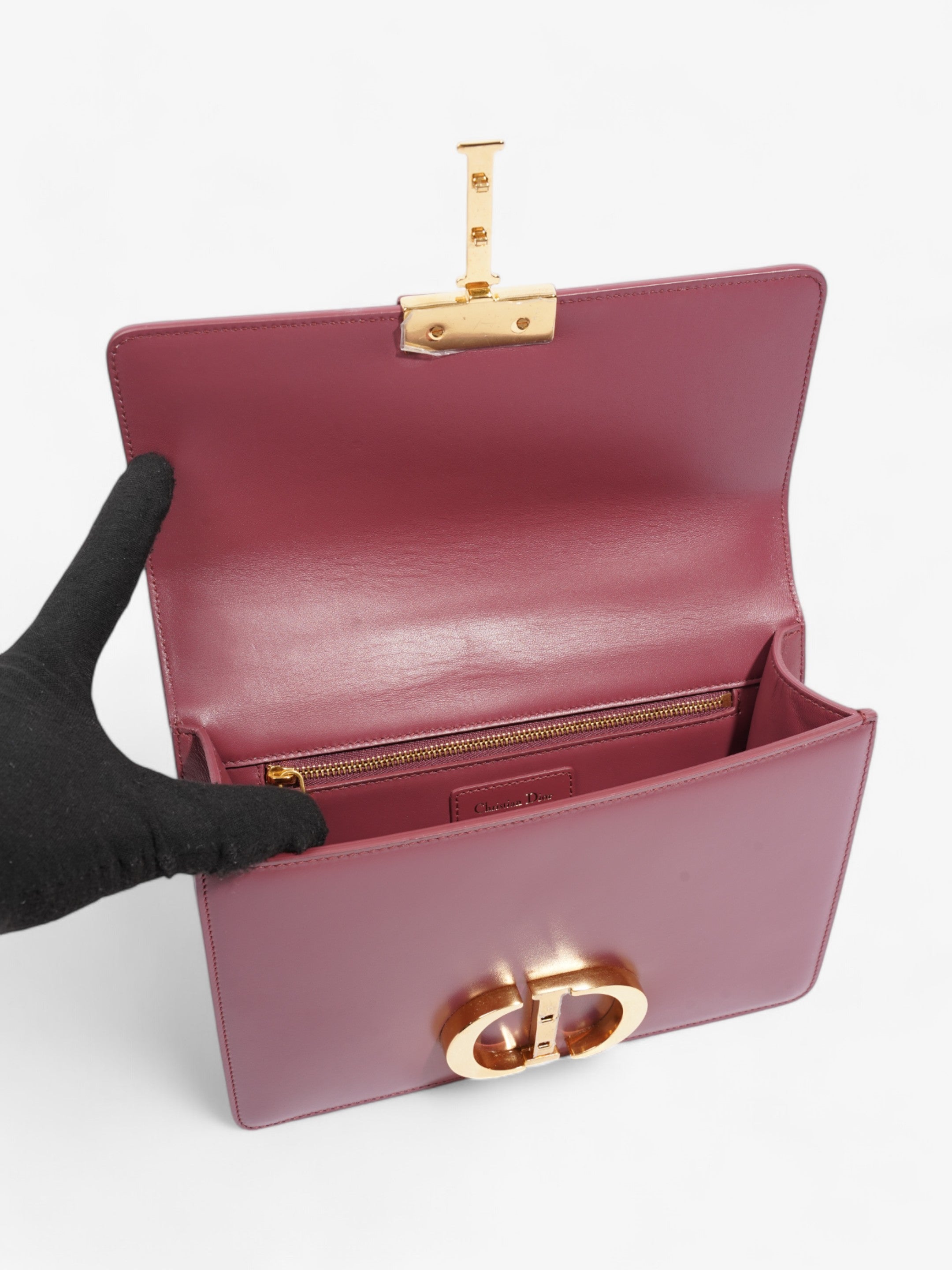 Christian Dior 30 Montaigne Dark Pink Calfskin Leather