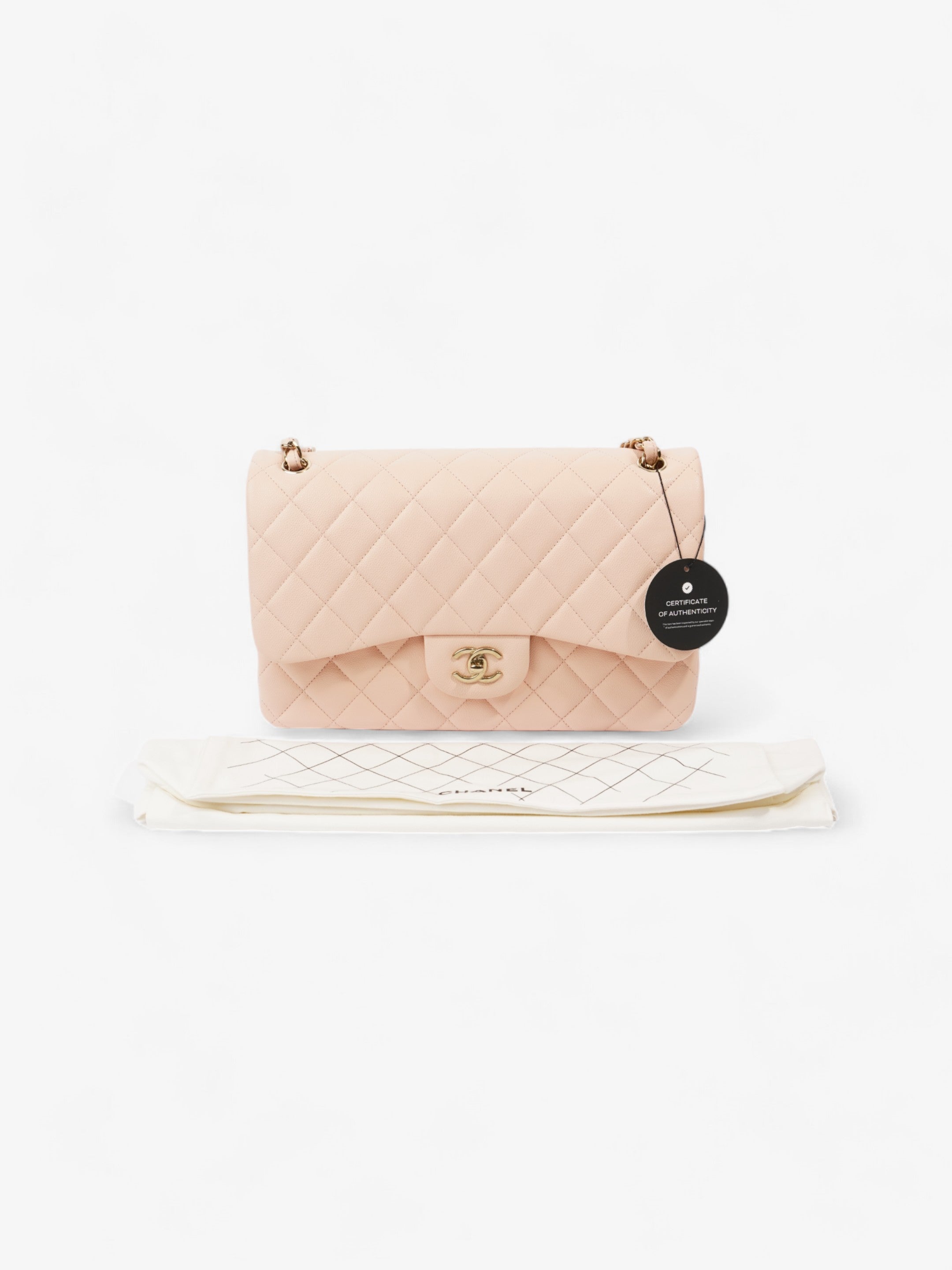 Chanel Classic Flap Nude Caviar Leather Jumbo