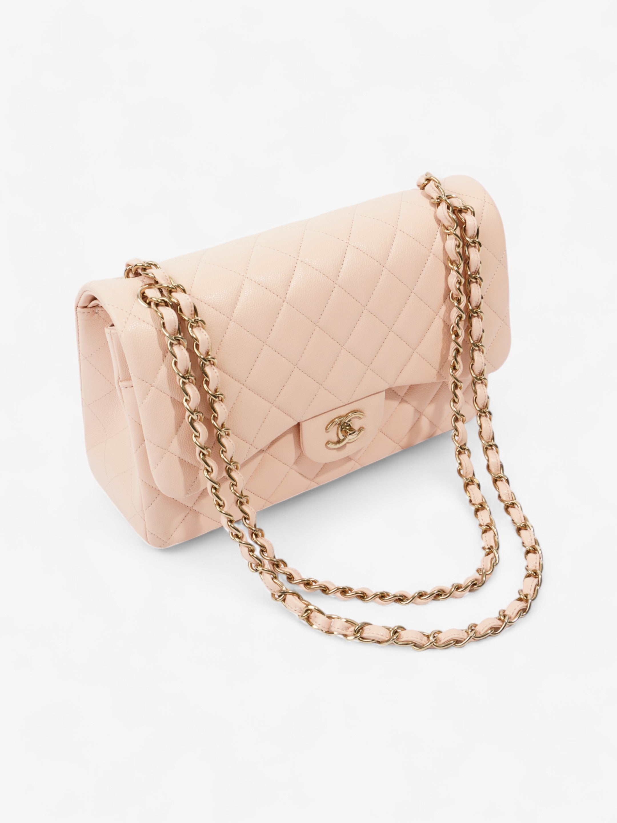 Chanel Classic Flap Nude Caviar Leather Jumbo