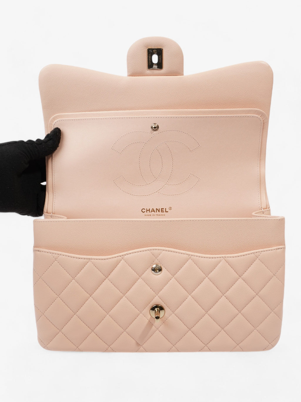 Chanel Classic Flap Nude Caviar Leather Jumbo