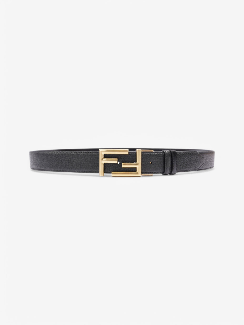 Fendi FF Reversible Belt Black / Gold Leather 139cm