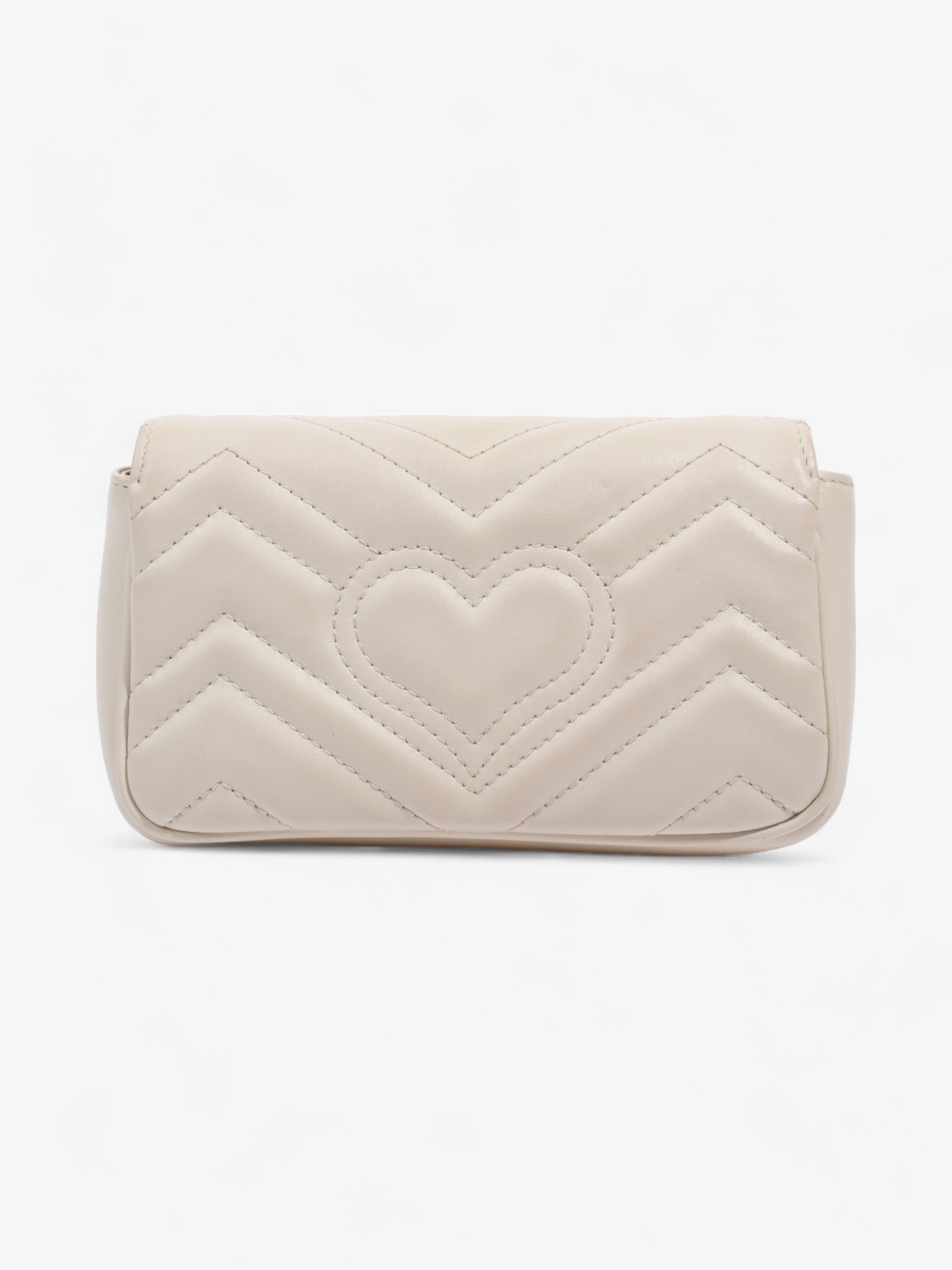 Gucci GG Marmont Super Mini Light Grey Matelasse Leather