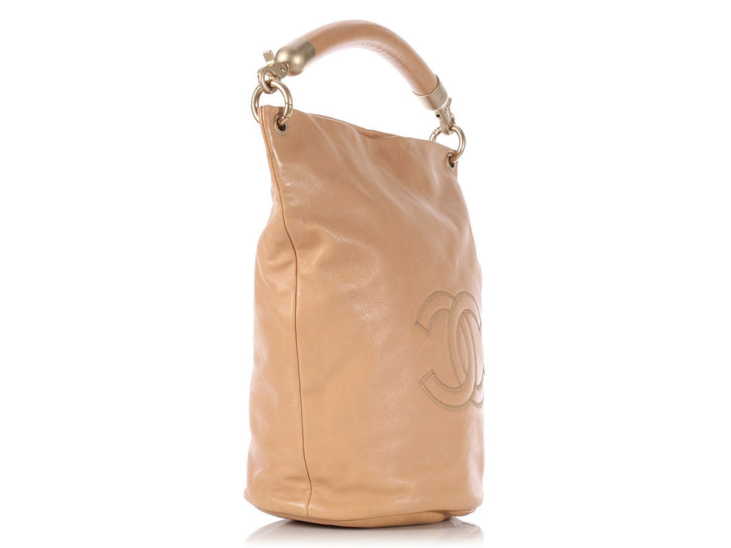 Chanel Tall Tan Bucket Bag