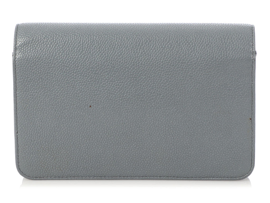 Chanel Gray Caviar Timeless Wallet on a Chain WOC