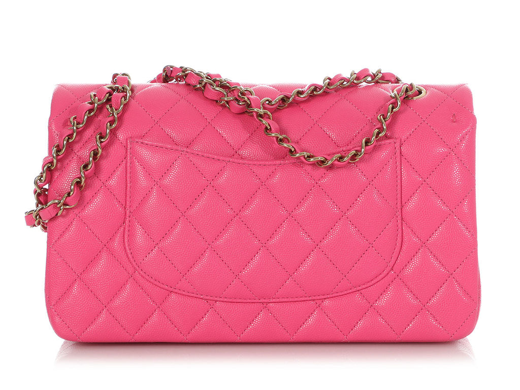 Chanel Medium/Large Barbie Pink Quilted Caviar Classic Double Flap